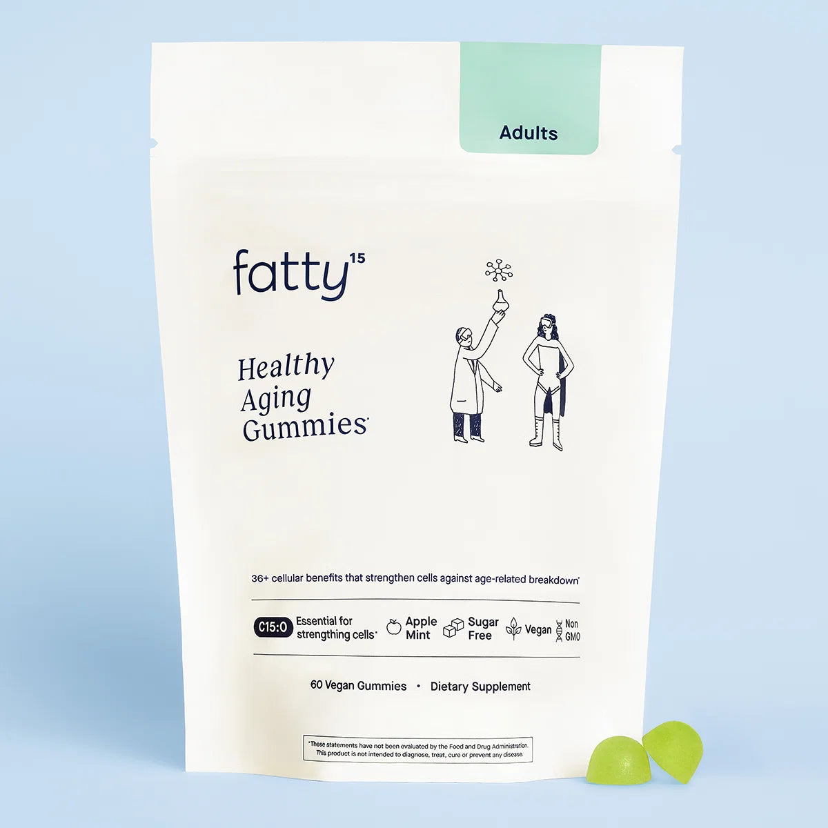 Fatty15 成人軟糖，60顆純素軟糖