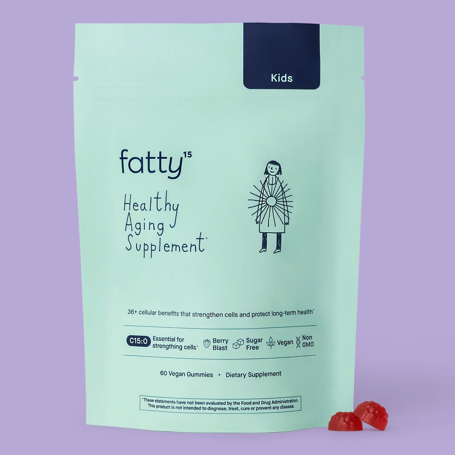 Fatty15 兒童軟糖，60顆純素軟糖