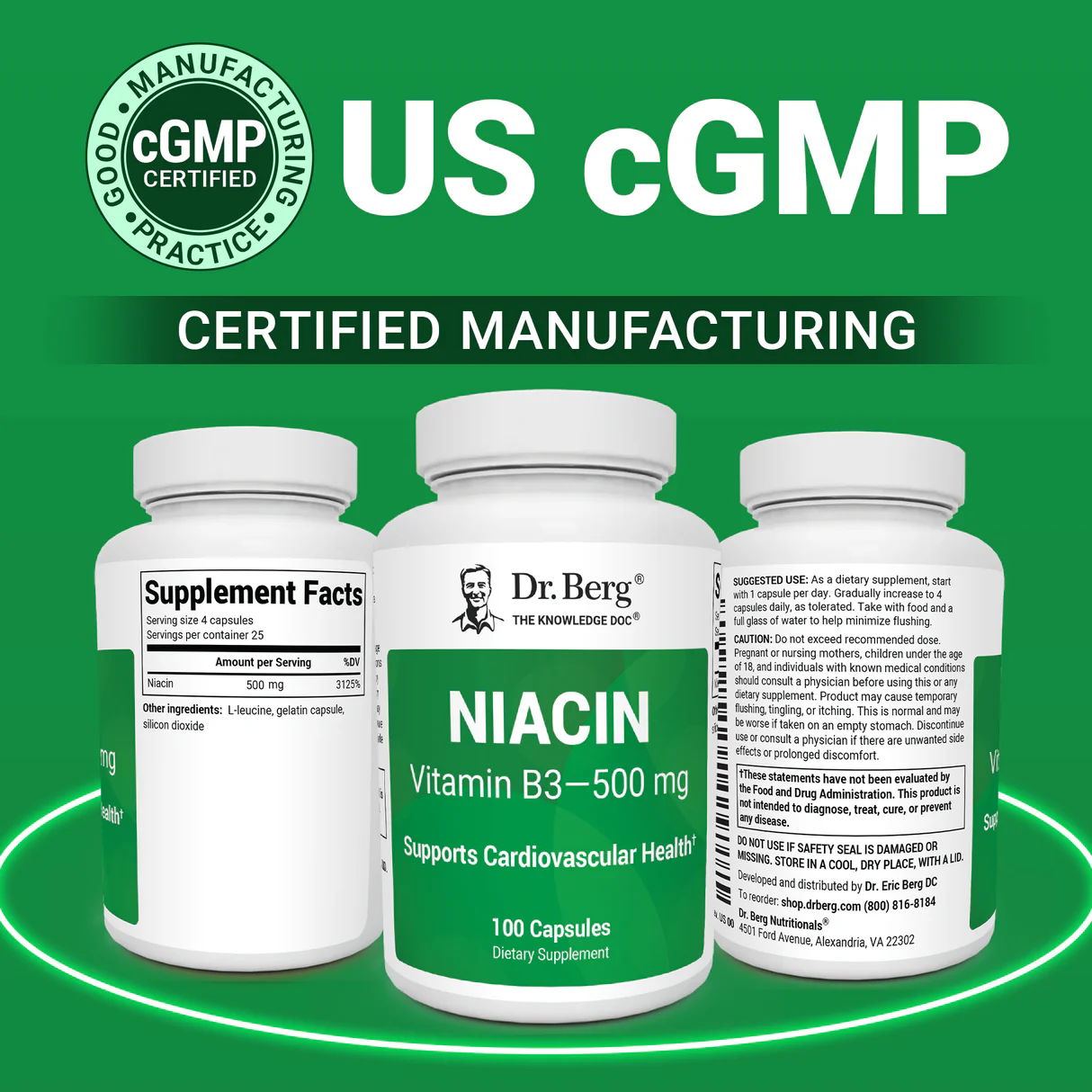 (預訂PRE-ORDER)煙酸 - 500 毫克維生素 B3 - 100 粒明膠膠囊(Niacin - 500 mg of Vitamin B3 - 100 Gelatin Capsules)