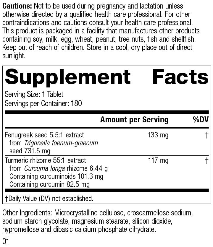 （預訂PRE-ORDER)薑黃素強化片，180片/Turmeric Forte, 180 Tablets