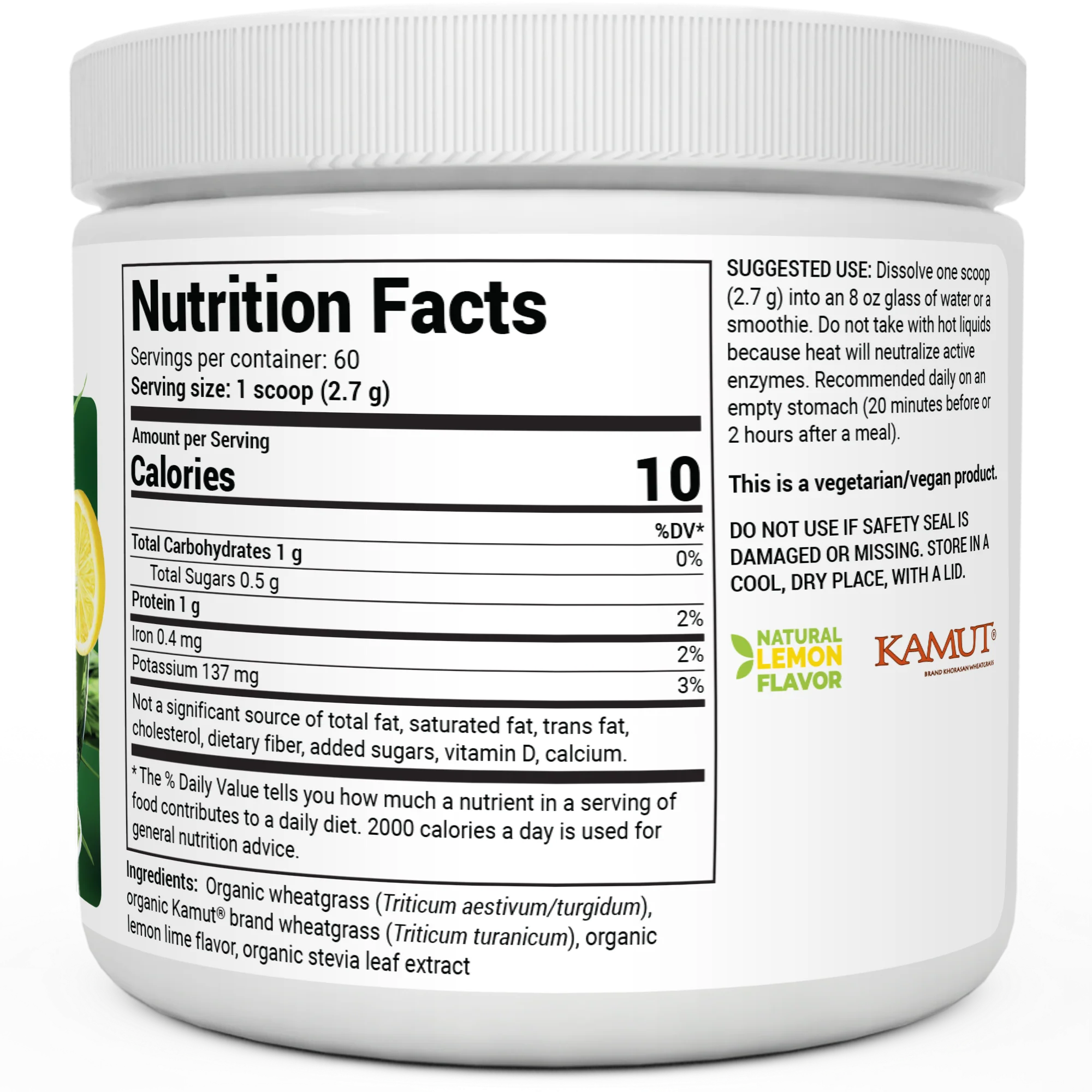 (預訂PRE-ORDER)Organic Raw Wheatgrass Juice Powder Lemon｜有機生小麥草汁粉檸檬164G
