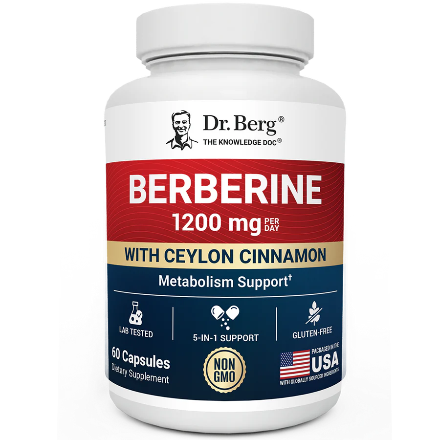 (預訂PRE-ORDER)Dr. Berg 柏格醫生 小檗鹼+錫蘭肉桂強效膠囊 (60粒裝)｜5合1黃金科學配方，全面啟動低碳代謝力！