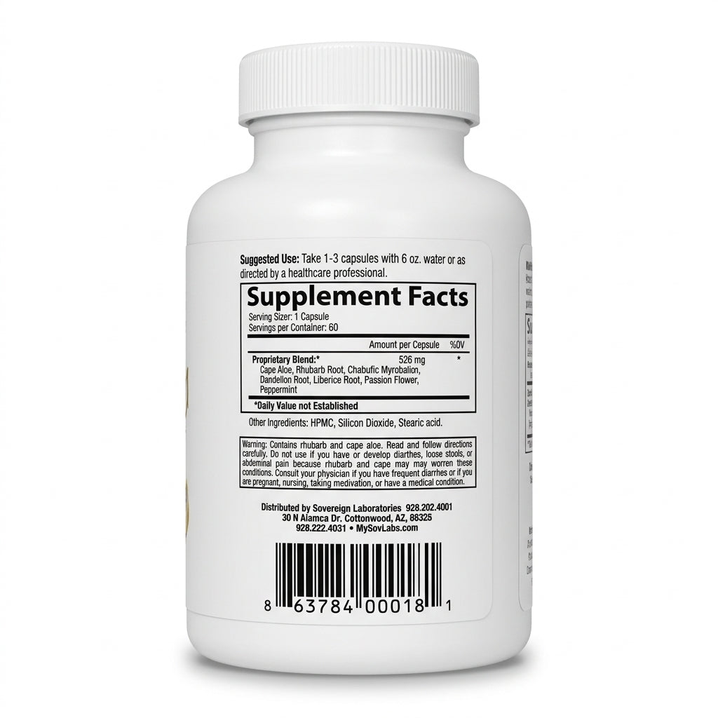 SOVEREIGN LABORATORIES【香港現貨 / 溫和通便】GastroDefense® 天然草本清腸隔夜膠囊 (舒緩偶發肚脹) – 60粒裝
