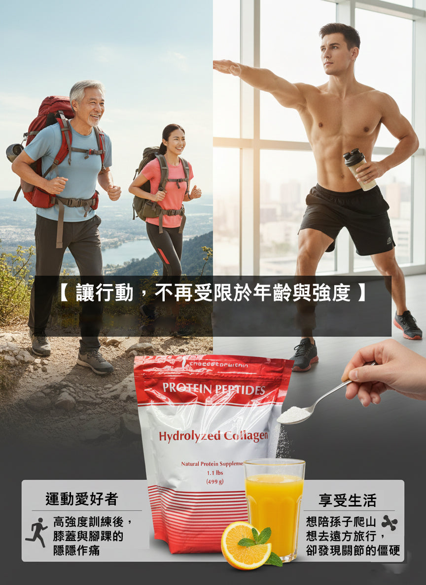 (預訂PRE-ORDER)【極致吸收】水解膠原蛋白胜肽 (Hydrolyzed Collagen) | 3000Da 微分子 | 關節修復 & 皮膚緊緻 | 純淨無添加499克/袋 —— 重塑身體健康的建築基石
