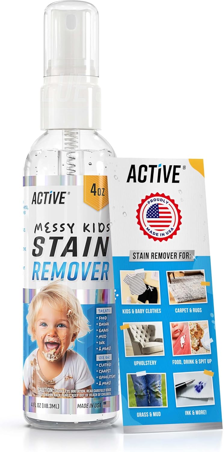 (預訂PRE-ORDER)【Messy Kids】嬰幼兒衣物強效去漬噴霧(4oz)｜天然無添加局部清潔劑｜強效瓦解食品、油漬、泥土髒污｜美國熱銷洗衣救援｜安全不傷織物｜旅行便攜裝