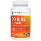(預訂PRE-ORDER)【黃金補鈣搭檔/舒緩眩暈】Dr. Berg 頂級維他命D3+K2 複合配方 | 改善骨質疏鬆 提升免疫力 告別轉季敏感 生酮斷食補品Dr. Berg's Vitamin D3 K2｜维生素D3&K2